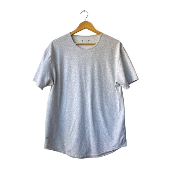 BYLT Mens Drop Cut LUX Short Sleeve Shirt Size XL Heathered Gray Stretch Durable - Picture 4 of 8